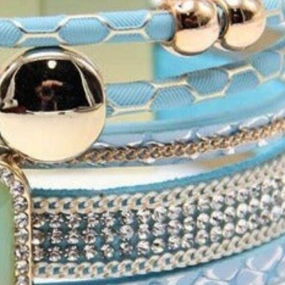 Sky Blue 5-Line Mixed Magnetic Bracelet - Picture 5 of 7